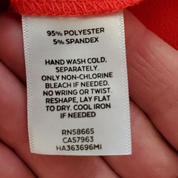 Halogen Lace Detail Crepe Top - size Small in Red/Orange - Picture 10 of 10